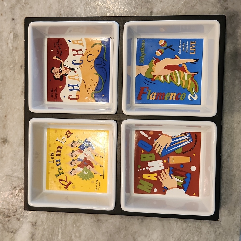 Pottery Barn "The Dance!" 4 snack bowls.